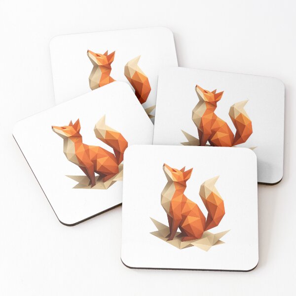 Item preview, Origami Fox Unfolding – Geometric Animal Art designed and sold by WolfPixelRo.