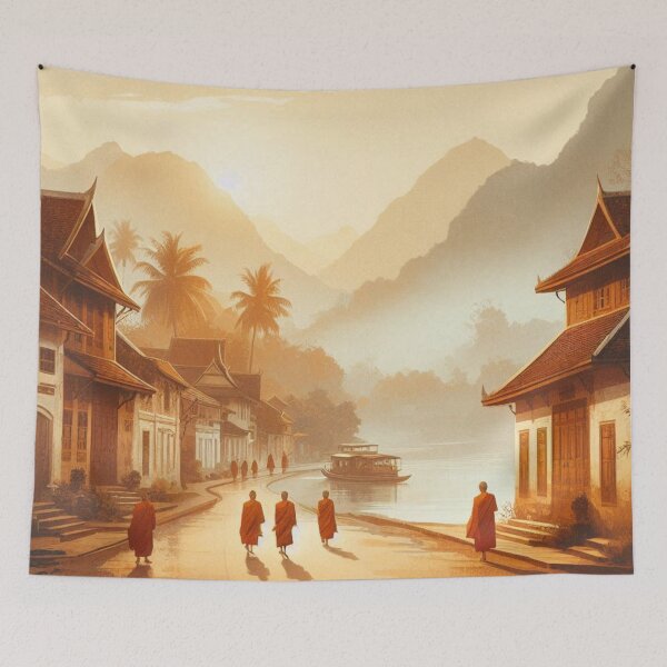 Item preview, Luang Prabang in 80s Style – Retro Cityscape Design for Apparel, Accessories & Gifts | AI Art for Travelers & City Fans designed and sold by knalpot-design.
