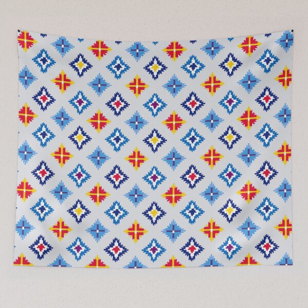 Item preview, Pixel Diamond Star Pattern in Arctic Colors designed and sold by Moisky Patterns.