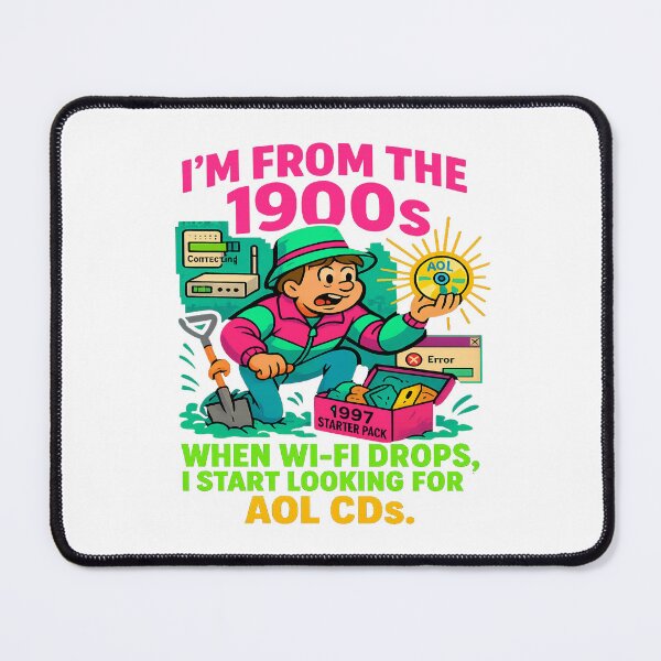 Artikelvorschau, Ich komme aus den 1900ern – AOL CD Hunter entworfen und verkauft von POD DYNASTY | Original Print On Demand T-Shirt Graphics.