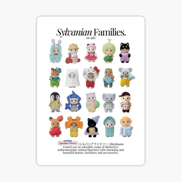 Item preview, sylvanian families calico critters poster sticker designed and sold by mandynl15.