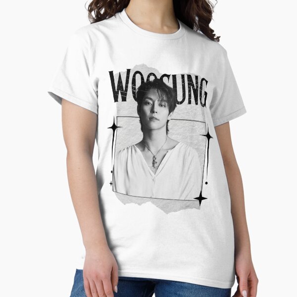 Item preview, Woosung The Rose Kpop Group Band Monochrome Black and White Collage Art Design designed and sold by HELL0WBELLO.