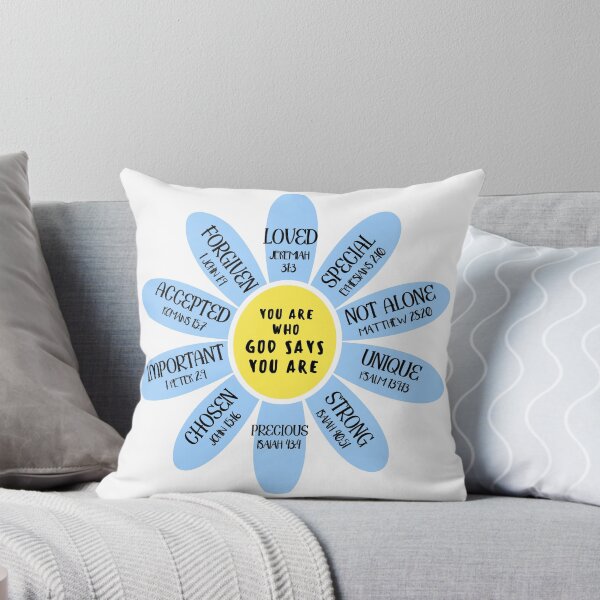 Aperçu de l'œuvre Tu es celui que Dieu dit que tu es (bleu clair) créée et vendue par Wordsofjoy&love.