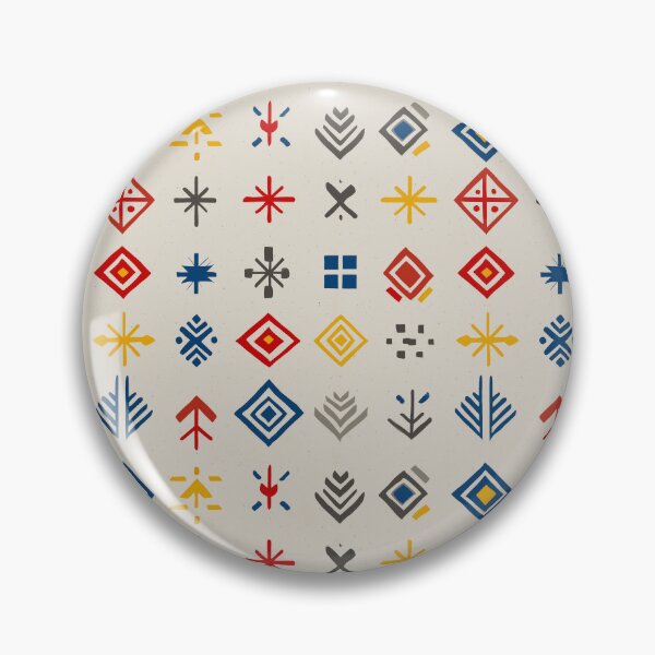 Item preview, Folk Grid of Symbols in Nordic Colors designed and sold by Moisky Patterns.