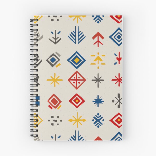 Item preview, Folk Grid of Symbols in Nordic Colors designed and sold by Moisky Patterns.