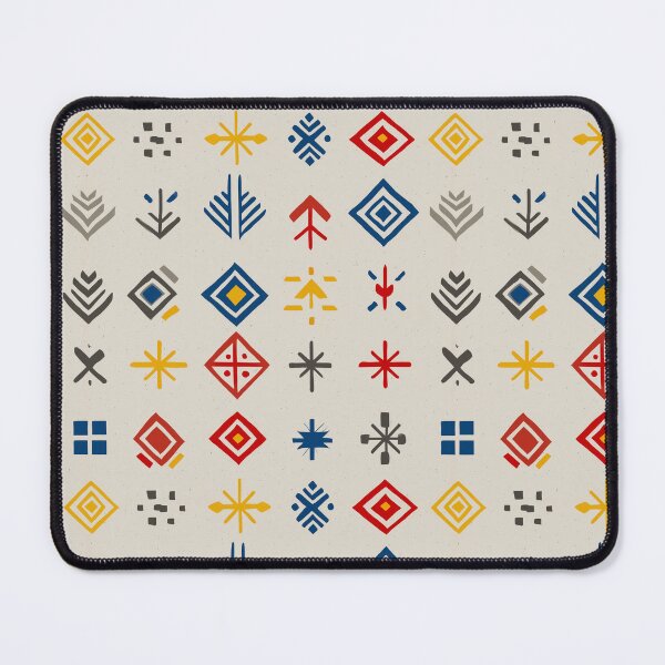 Item preview, Folk Grid of Symbols in Nordic Colors designed and sold by Moisky Patterns.
