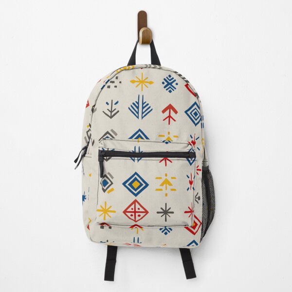 Item preview, Folk Grid of Symbols in Nordic Colors designed and sold by Moisky Patterns.