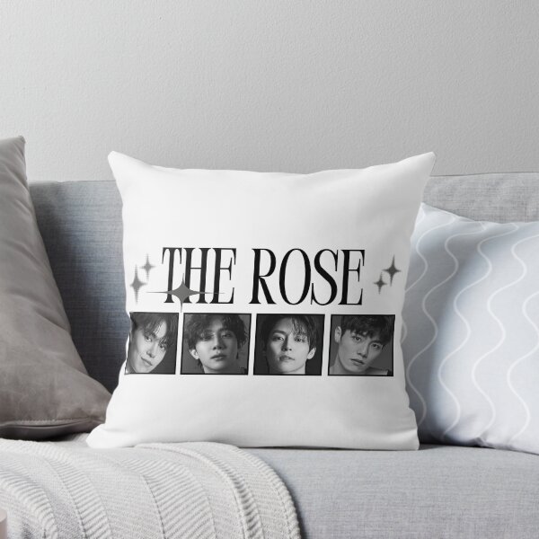 Item preview, The Rose Kpop Group Band Member Monochrome Black and White Collage Art Design designed and sold by HELL0WBELLO.