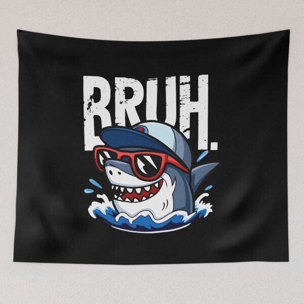 Item preview,  Bruh Shark Summer Vacation – Funny Meme Shark in Sunglasses designed and sold by ViktoonShirts.