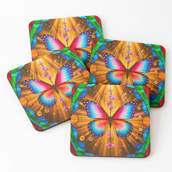 Item preview, Butterfly Vibrant Spiritual Transformation Artwork with Floral Mandala designed and sold by Amanda's Factory.