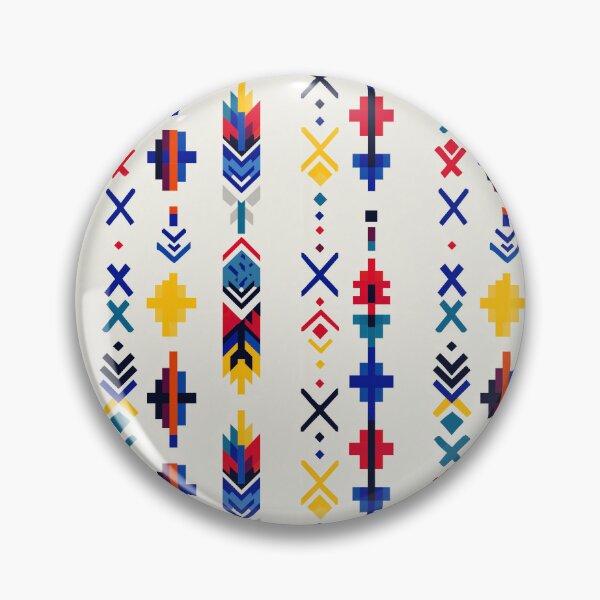 Item preview, Pixel Column Symbols in Bold Nordic Palette designed and sold by Moisky Patterns.