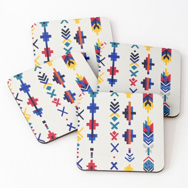 Item preview, Pixel Column Symbols in Bold Nordic Palette designed and sold by Moisky Patterns.