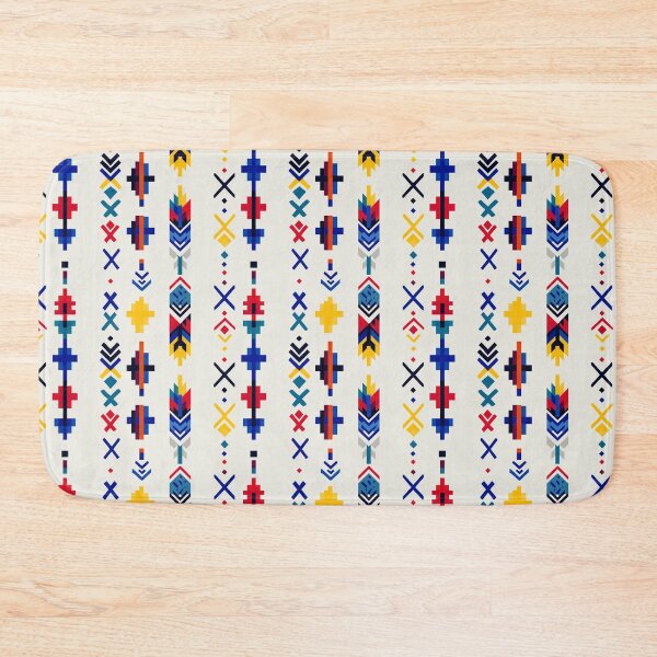 Item preview, Pixel Column Symbols in Bold Nordic Palette designed and sold by Moisky Patterns.