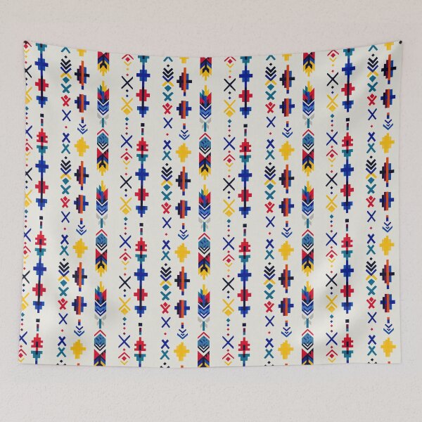 Item preview, Pixel Column Symbols in Bold Nordic Palette designed and sold by Moisky Patterns.