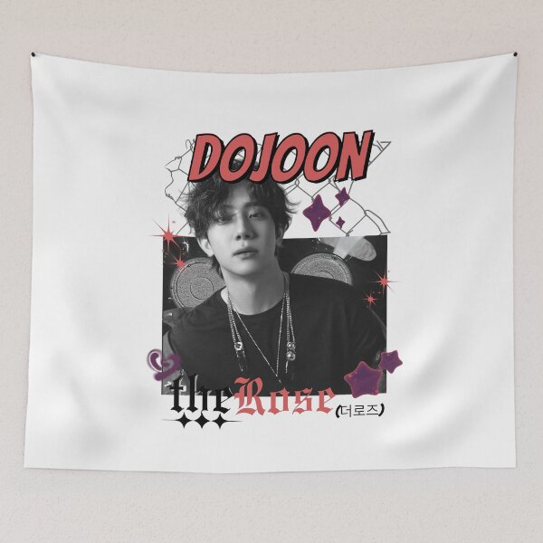 Item preview, Dojoon The Rose Kpop Group Band Monochrome Red and Black Collage Art Design designed and sold by HELL0WBELLO.
