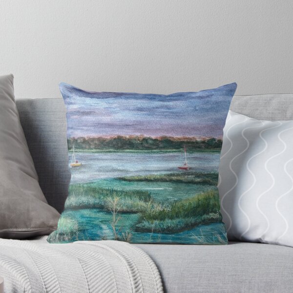 Item preview, Two boats on the river Deben in Woodbridge painting designed and sold by Helen Halliday.