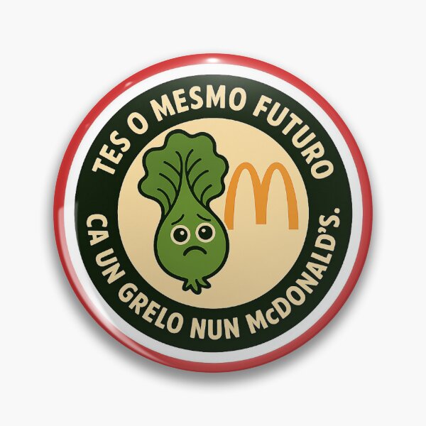 Item preview, The same future with a turnip green in a McDonald's – Galician retranca with green humor designed and sold by NÉBULA STUDIO.