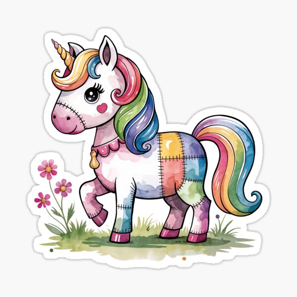 Item preview, Rainbow Unicorn - Patchwork art designed and sold by PawPrintStyles.