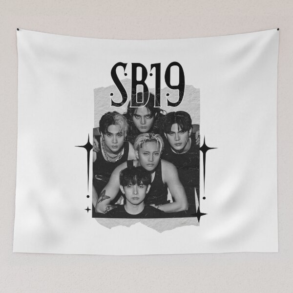 Item preview, SB19 Kings of P-pop in Monochrome Black and White Collage Art Design designed and sold by HELL0WBELLO.
