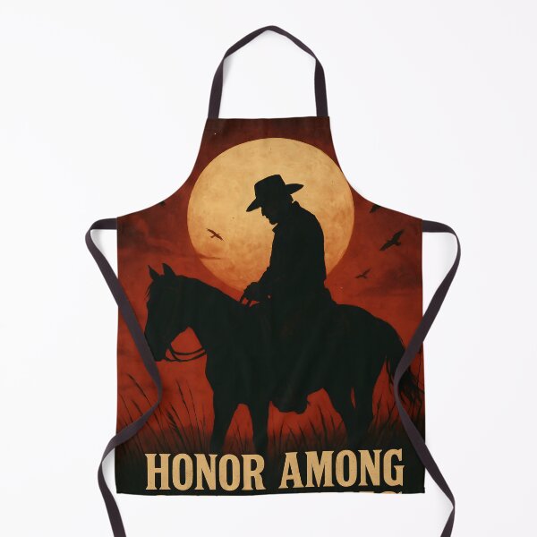 Item preview, Honor Among Outlaws – Cinematic Cowboy Silhouette Western Poster designed and sold by AbstractAuraArt.