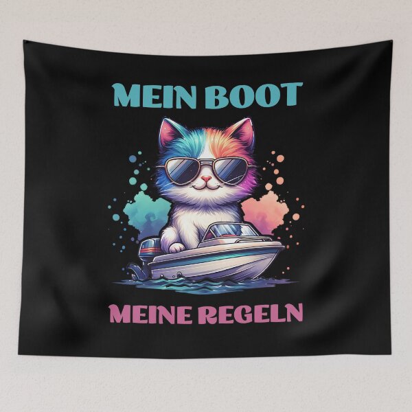 Item preview, My boat my rules cute cat design designed and sold by ReneMM.