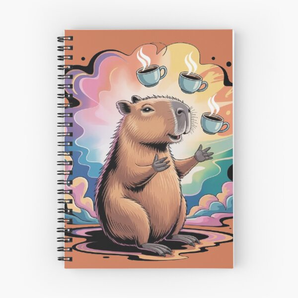 Item preview, Psychedelic capybara juggling coffee cups. designed and sold by Lilashakti ⭐️ ⭐️ ⭐️ ⭐️ ⭐️.