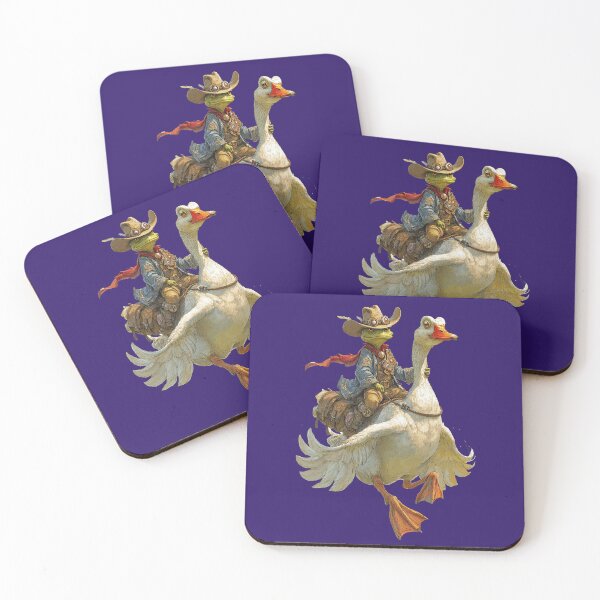 Item preview, Frog cowboy riding a white goose. designed and sold by FaganStudio6696.
