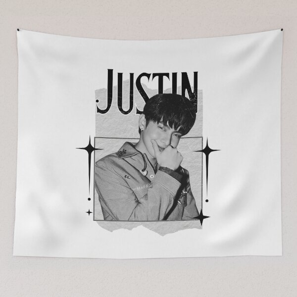 Item preview, Justin SB19 Kings of P-pop in Monochrome Black and White Collage Art Design designed and sold by HELL0WBELLO.