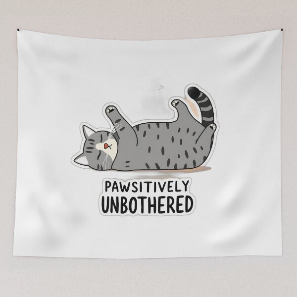 Item preview, Pawsitively Unbothered Cat Minimalist Meme Art designed and sold by allogy.