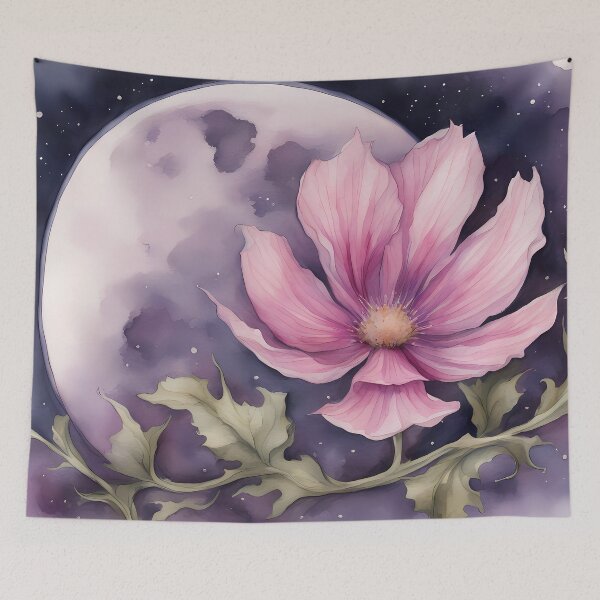 Item preview, Pink Flower and Fullmoon designed and sold by CalmnessbyChoice.