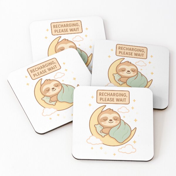 Item preview, Recharging Sloth Sleeping on Moon – Cute Kawaii Design designed and sold by ArtbotsGallery.