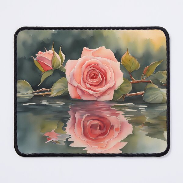 Item preview, Pink Rose with Bud Floating in River designed and sold by CalmnessbyChoice.