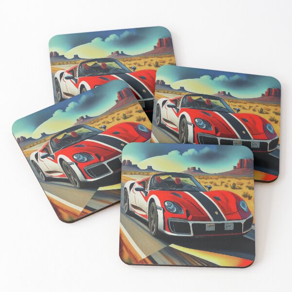 Item preview, Desert Racer – Red Supercar Speeding Through Monument Valley designed and sold by Victor Shadehorn.