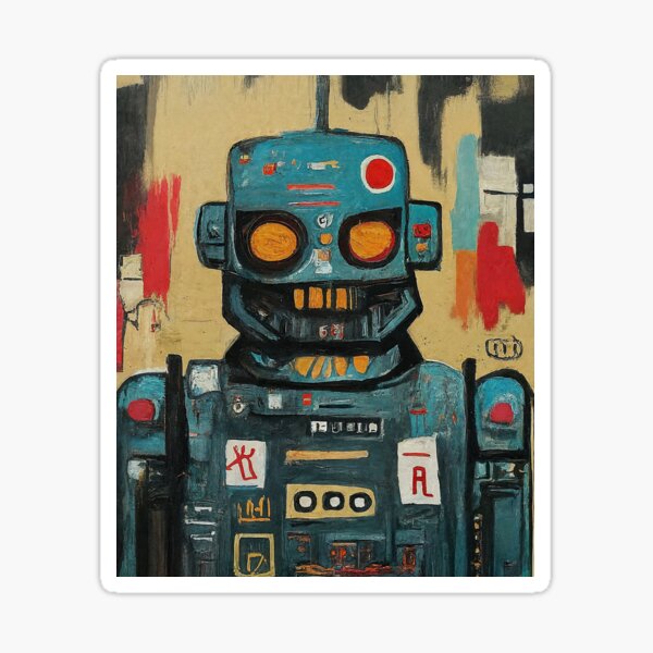 Item preview, Retro Tech Sentinel – Vintage Abstract Robot Pop Art designed and sold by Victor Shadehorn.