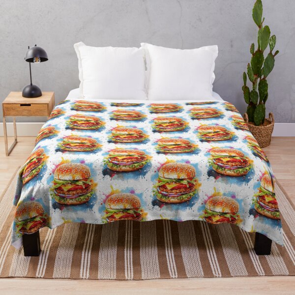 Item preview, Colorful Watercolor Burger Food Illustration designed and sold by AnnySketches.