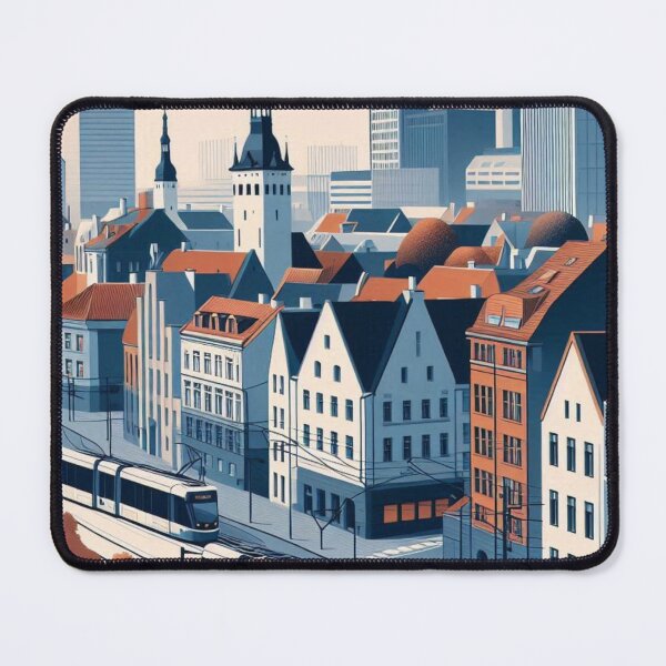 Item preview, Tallinn Estonia in 80s Style – Retro Cityscape Design for Apparel, Accessories & Gifts | AI Art for Tourists & City Lovers designed and sold by knalpot-design.