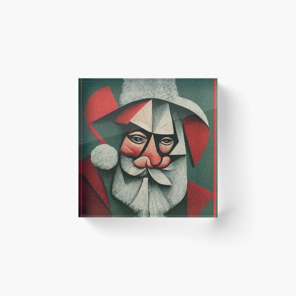 Item preview, Cubist Claus – Abstract Geometric Santa Portrait in Modern Art Style designed and sold by Victor Shadehorn.