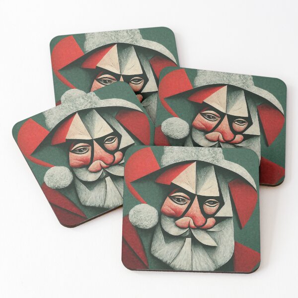 Item preview, Cubist Claus – Abstract Geometric Santa Portrait in Modern Art Style designed and sold by Victor Shadehorn.