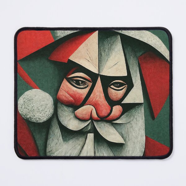 Item preview, Cubist Claus – Abstract Geometric Santa Portrait in Modern Art Style designed and sold by Victor Shadehorn.
