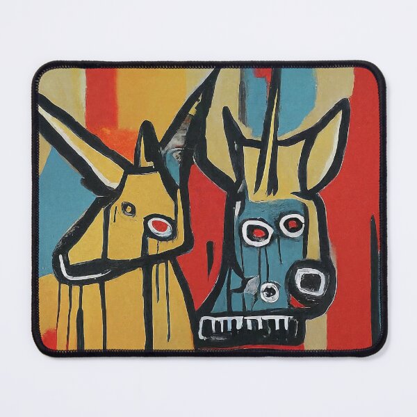 Item preview, Primitive Unicorns – Abstract Expressionist Animal Portrait in Bold Colors designed and sold by Victor Shadehorn.
