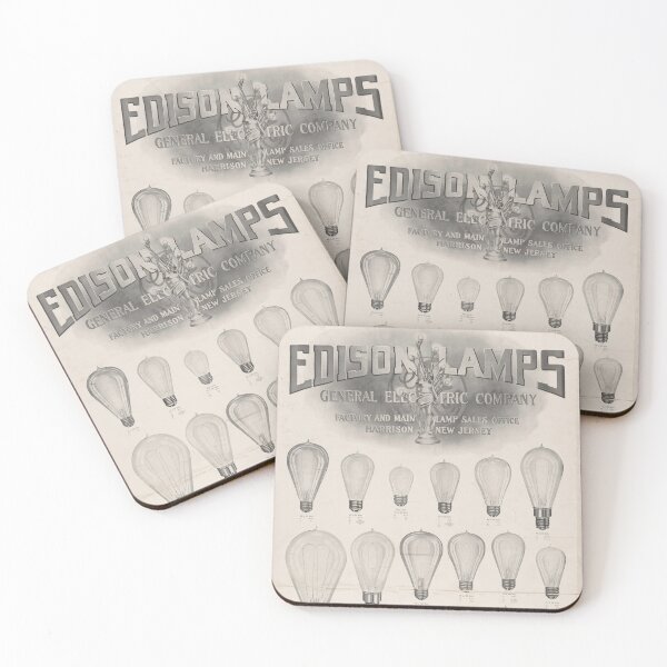 Item preview, Edison Lamps General Electric Vintage Poster designed and sold by RainyDayTees.