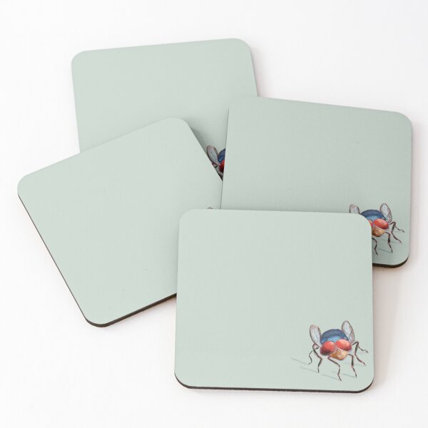 Item preview, Bold Screw Worm/Fly Illustration | Vivid Red-Eyed Blue Insect Art designed and sold by J-K-Smith.