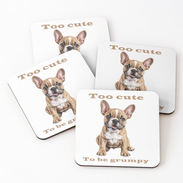 Item preview, Coffee Brown Frenchie Pup – Too Cute to Be Grumpy designed and sold by Pawtraitvibes.