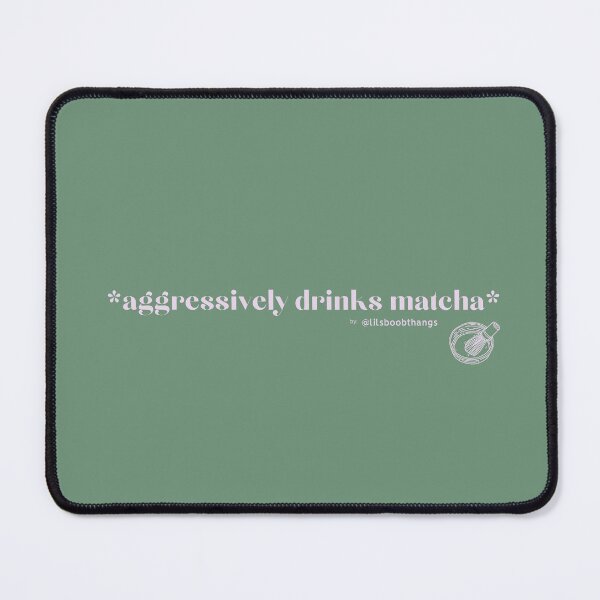 Item preview, Simple *aggressively drinks matcha*, v2, light pink, sage/olive green | @lilsboobthang designed and sold by lilsboobthangs.
