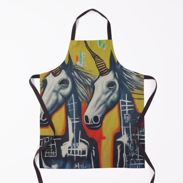 Item preview, Electric Twins – Abstract Urban Unicorns on Yellow Canvas designed and sold by Victor Shadehorn.