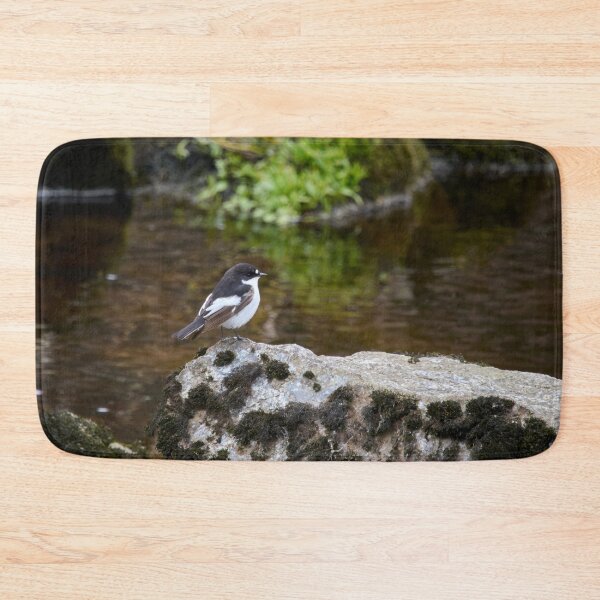 Item preview, European pied flycatcher by the river designed and sold by Jouko Lehto Photography.