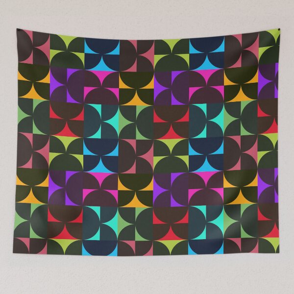 Item preview, A bold and vibrant design featuring interlocking semi-circles in a grid arrangement, suitable for contemporary art prints, modern home textiles, and eye-catching digital media. designed and sold by SvitlanaSolo.