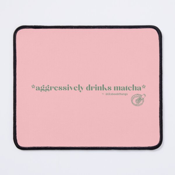 Item preview, Simple *aggressively drinks matcha*, v4, pink, sage/olive green | @lilsboobthang designed and sold by lilsboobthangs.
