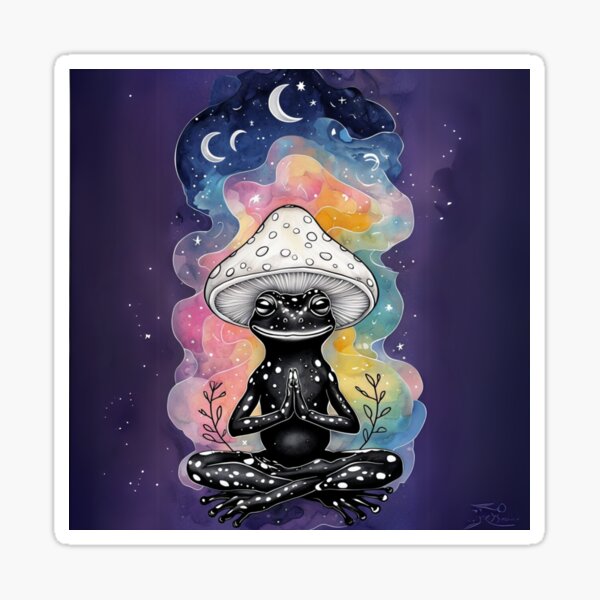 Item preview, Cosmic Frog Meditation - Trippy Zen Toad Art designed and sold by DreamPatch.