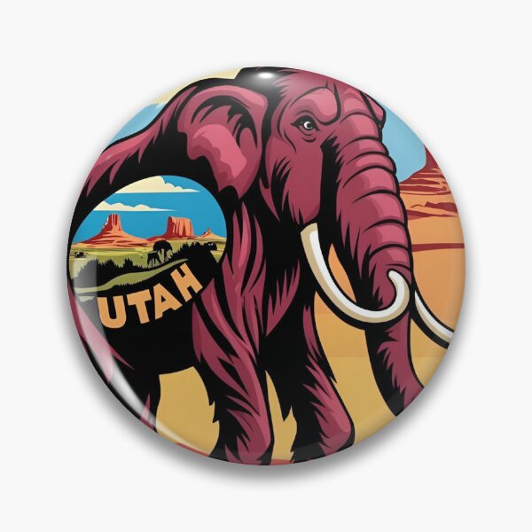 Item preview, Utah Mammoth – Stylized Prehistoric Elephant with Red Rock Desert Scenery designed and sold by echowood26.